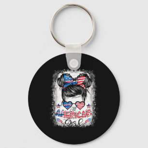 American Girls 4th Of July Bleached Shirts Daughte Keychain