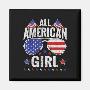 American Girls Sungles Family Patriotic 4th Of Jul Magnet