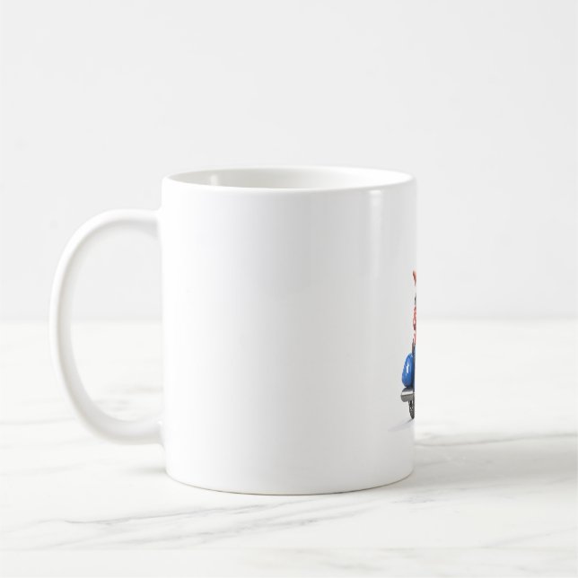 American Gnome Riding Motorcycle Coffee Mug (Left)