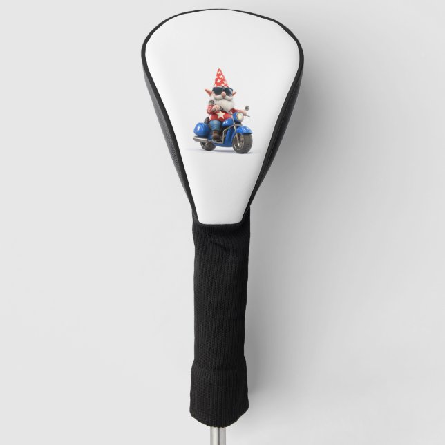 American Gnome Riding Motorcycle Golf Head Cover (Front)
