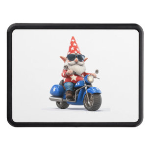 American Gnome Riding Motorcycle Trailer Hitch Cover