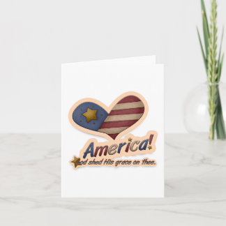 American God Shed His Grace On Thee Patriotic Card