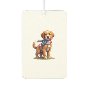 American Golden Puppy Vintage Patriotic Shirt 4 Air Freshener