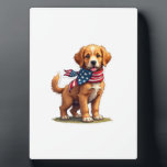American Golden Puppy Vintage Patriotic Shirt 4 Plaque<br><div class="desc">American Golden Puppy Vintage Patriotic Shirt 4</div>