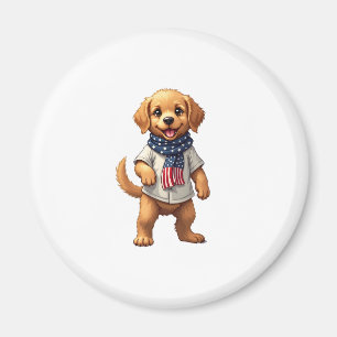 American Golden Puppy Vintage Patriotic Shirt Magnet