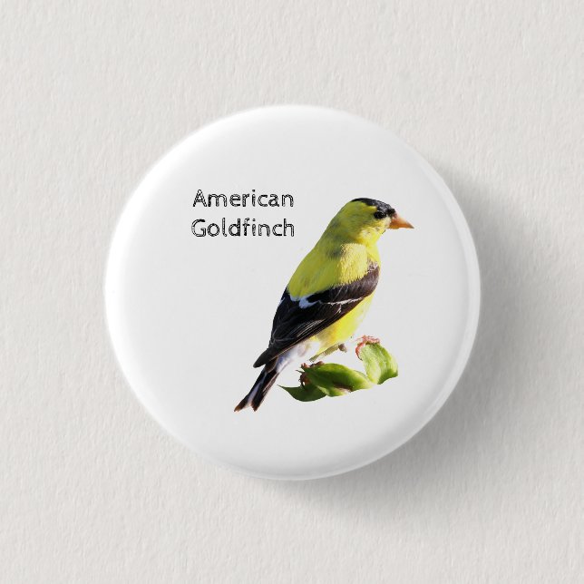 American Goldfinch 1 Inch Round Button (Front)