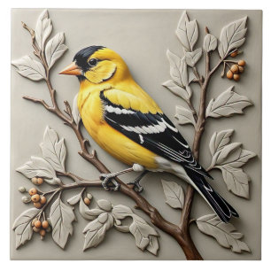 American Goldfinch - Arts And Crafts Ceramic Tile