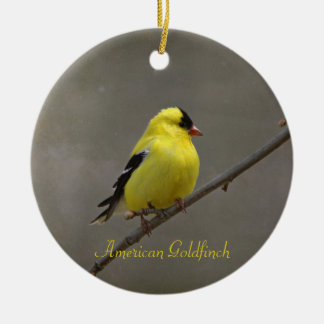 American Goldfinch Photography Round Ceramic Ornament