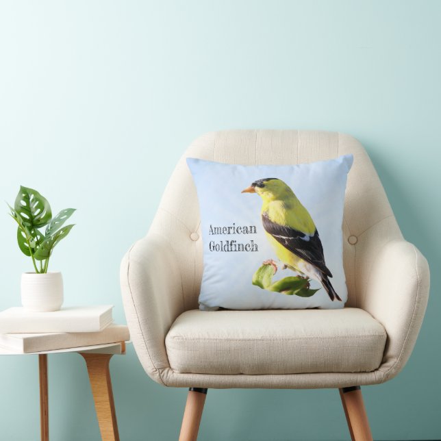 American Goldfinch Throw Pillow (Chair)