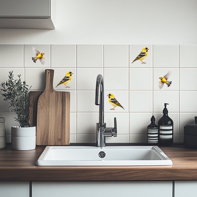 American Goldfinch  Tile (Garden birds of America. American Goldfinch)