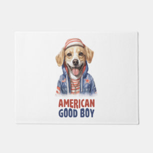 American GoodBoy Dog US Jacket 4th July Doormat