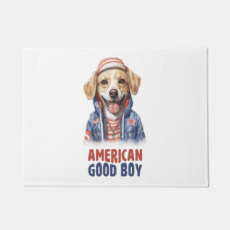 American GoodBoy Dog US Jacket 4th July  Doormat