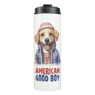 American GoodBoy Dog US Jacket th July  Thermal Tumbler
