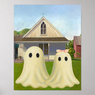 American Goth Ghost Couple Poster