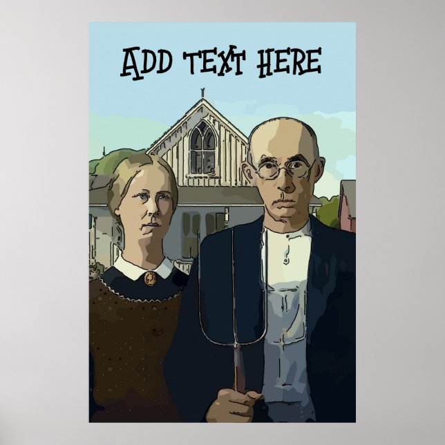 American Gothic, Ajouter un poster texte (Devant)
