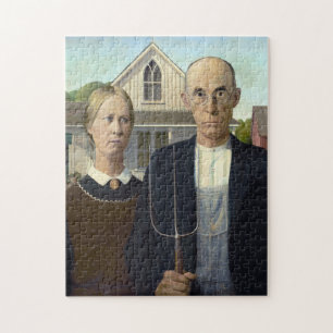 American Gothic by Grant DeVolson Wood Jigsaw Puzzle