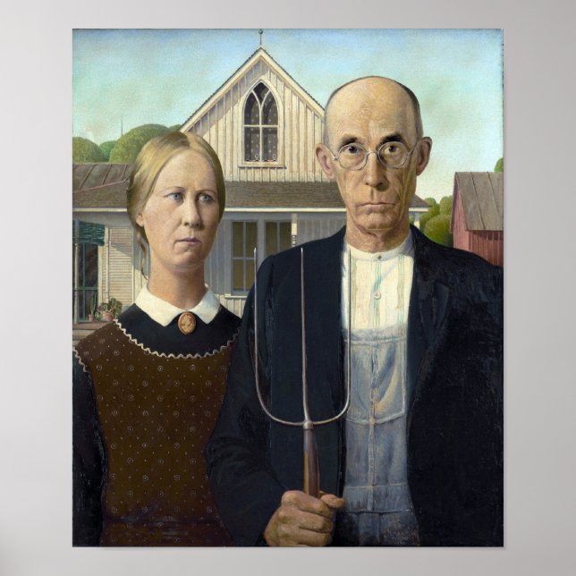 American Gothic by Grant DeVolson Wood Poster (Front)