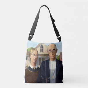 American Gothic Classic Painting Grant Wood Crossbody Bag