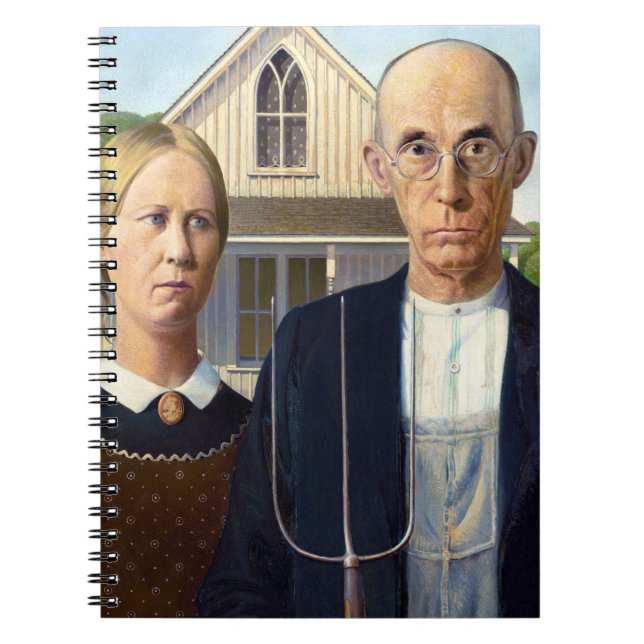 American Gothic Classic Painting Grant Wood Notebook (Front)