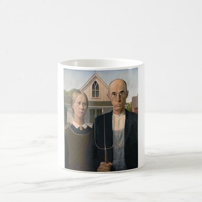 American Gothic: Country Life Poor Rural Farmer Coffee Mug (Center)