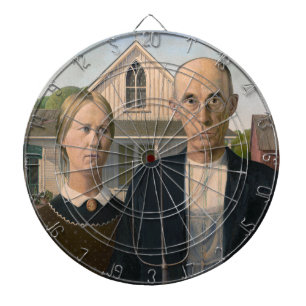 American Gothic: Country Life Poor Rural Farmer Dartboard