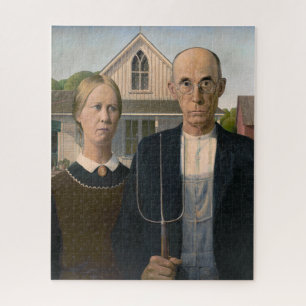 American Gothic: Country Life Poor Rural Farmer Jigsaw Puzzle