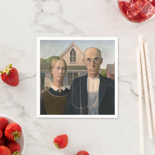 American Gothic: Country Life Poor Rural Farmer Napkin (Insitu)