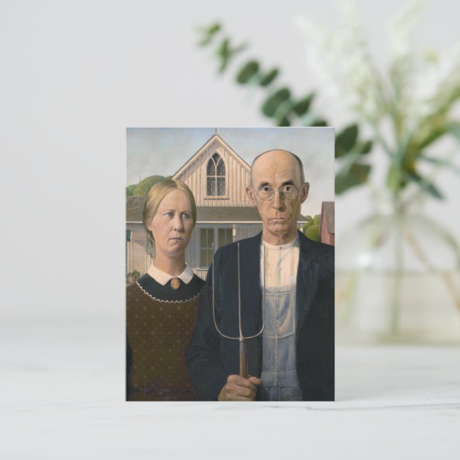 American Gothic: Country Life Poor Rural Farmer Postcard (Standing Front)