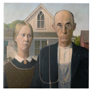 American Gothic: Country Life Poor Rural Farmer Tile