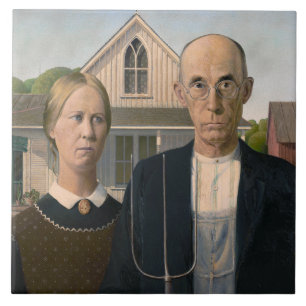 American Gothic: Country Life Poor Rural Farmer Tile