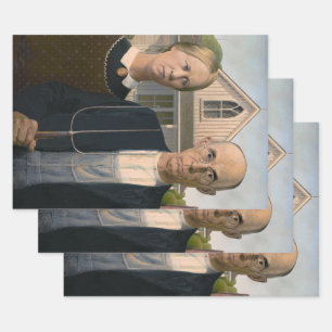 American Gothic: Country Life Poor Rural Farmer Wrapping Paper Sheet