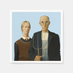 American Gothic Grant Wood Napkin