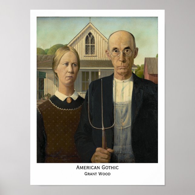 American Gothic, Grant Wood Print (Front)