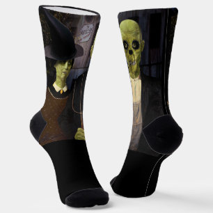 American Gothic Halloween Haunted House Socks