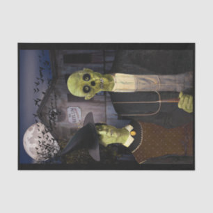 American Gothic Halloween Haunted House Tissue Paper