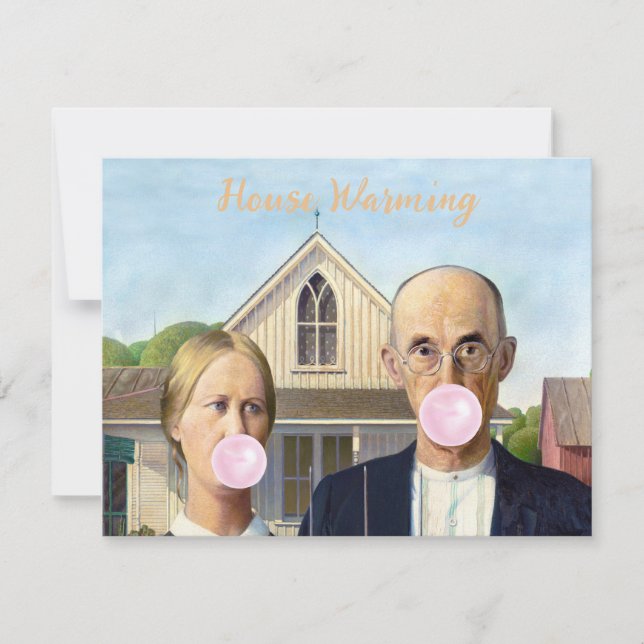American Gothic Pink Gum House Warming Invitation (Front)