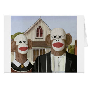 American Gothic Sock Monkeys