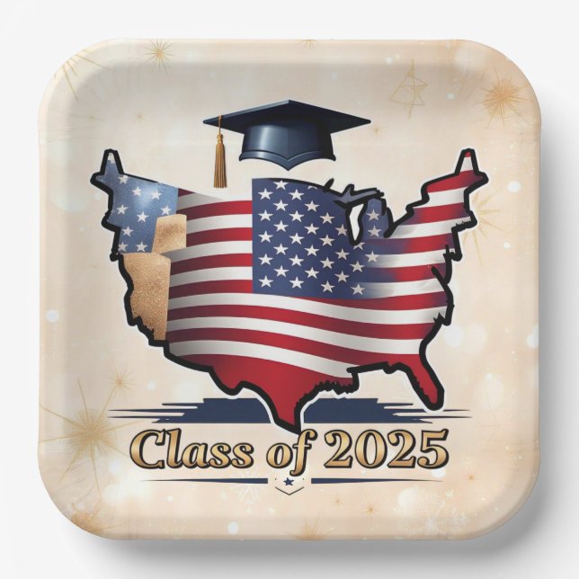 "American Graduation Day" Paper Plate (Front)