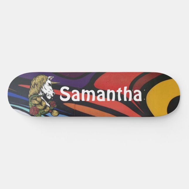 AMERICAN GRAFFIT Personalized Unicorn   Skateboard (Horz)