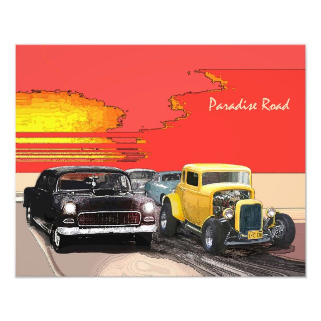 American Graffiti "Paradise Road" Drag Race Scene Photo Print (Front)