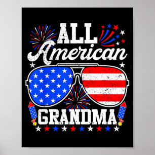 American grandma 4th of july sunglasses family poster