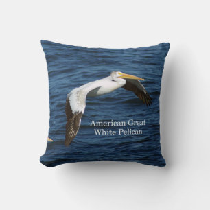 American Great White Pelican square pillow