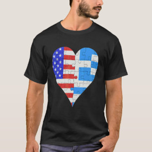 American Greek Flag Heart T-Shirt
