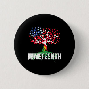 American Grown African Root Tree Juneteenth Black 2 Inch Round Button