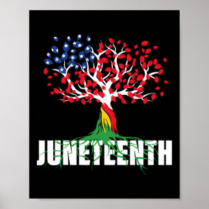 American Grown African Root Tree Juneteenth Black  Poster