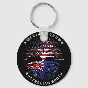American Grown AUSTRALIAN Roots AUSTRALIA Flag Keychain