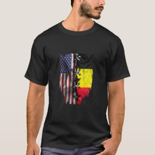 American Grown Belgian Roots USA Belgium Flag T-Shirt