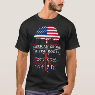 American Grown British Roots Britain Union Jack T-Shirt
