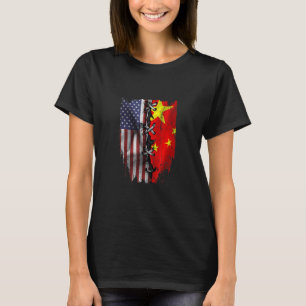 American Grown Chinese Roots USA China Flag T-Shirt