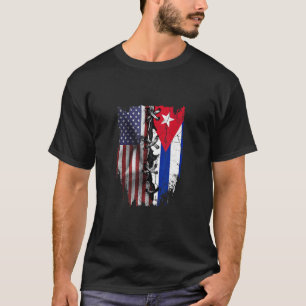 American Grown Cuban Roots USA Cuba Flag T-Shirt